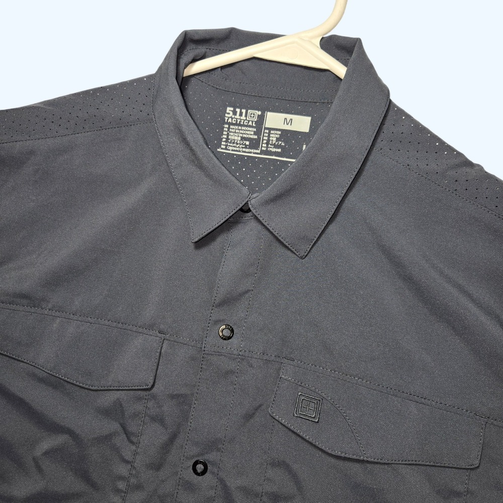 5.11 Tactical Freedom Flex Mens Medium Short Sleeve Shirt Charcoal Grey 71340